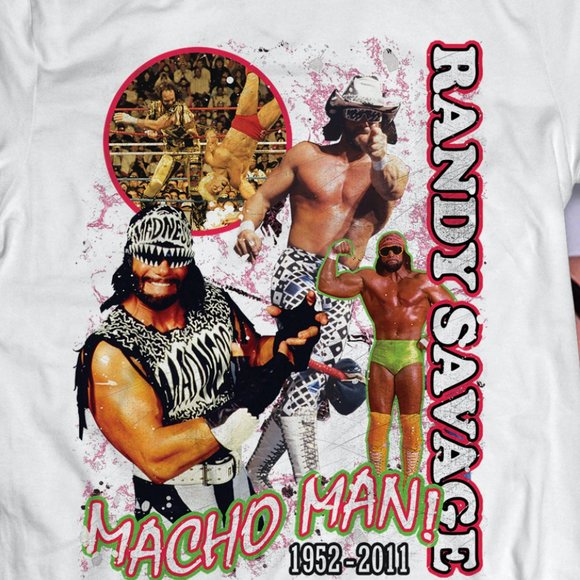 Vintage Style Macho Man Randy Savage White Tee - Picture 2 of 2